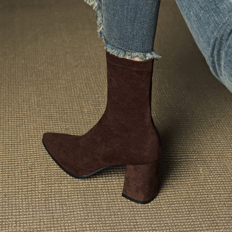 Vivienne – Genuine Suede Side-Zip Boots