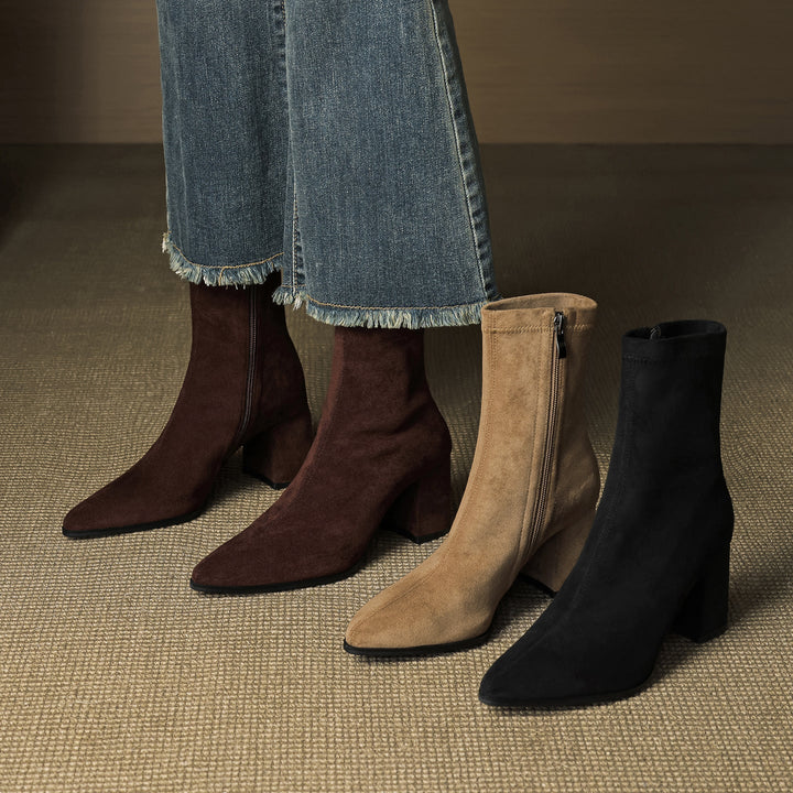 Vivienne – Genuine Suede Side-Zip Boots