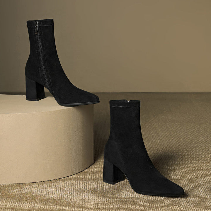 Vivienne – Genuine Suede Side-Zip Boots