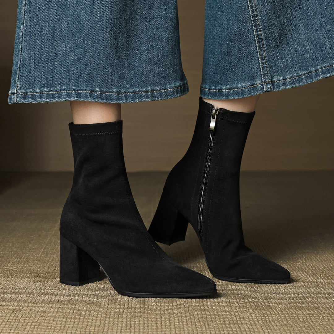 Vivienne – Genuine Suede Side-Zip Boots