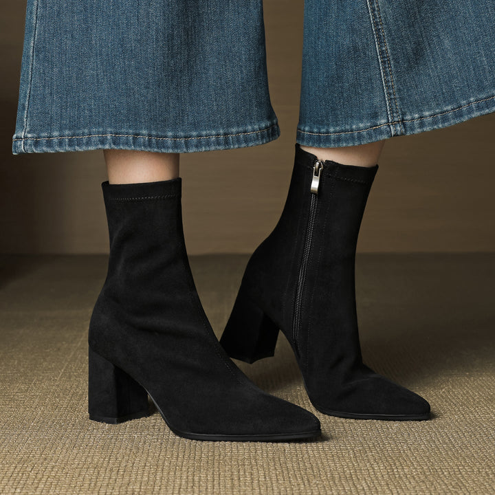 Vivienne – Genuine Suede Side-Zip Boots