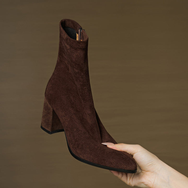 Vivienne – Genuine Suede Side-Zip Boots