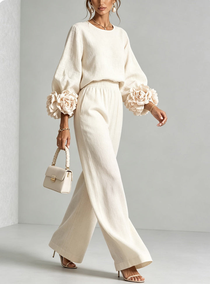 Rosalie - Floral Cuff Two-Piece Set