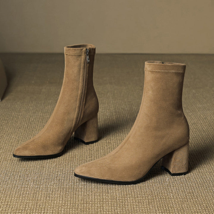 Vivienne – Genuine Suede Side-Zip Boots