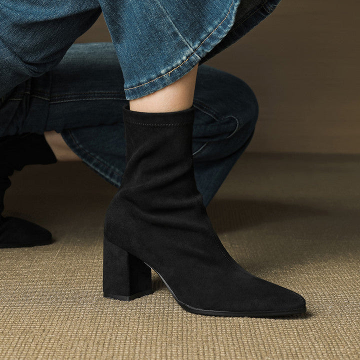 Vivienne – Genuine Suede Side-Zip Boots