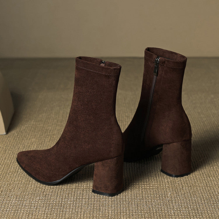 Vivienne – Genuine Suede Side-Zip Boots