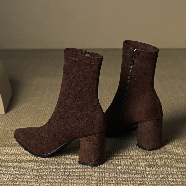 Vivienne – Genuine Suede Side-Zip Boots