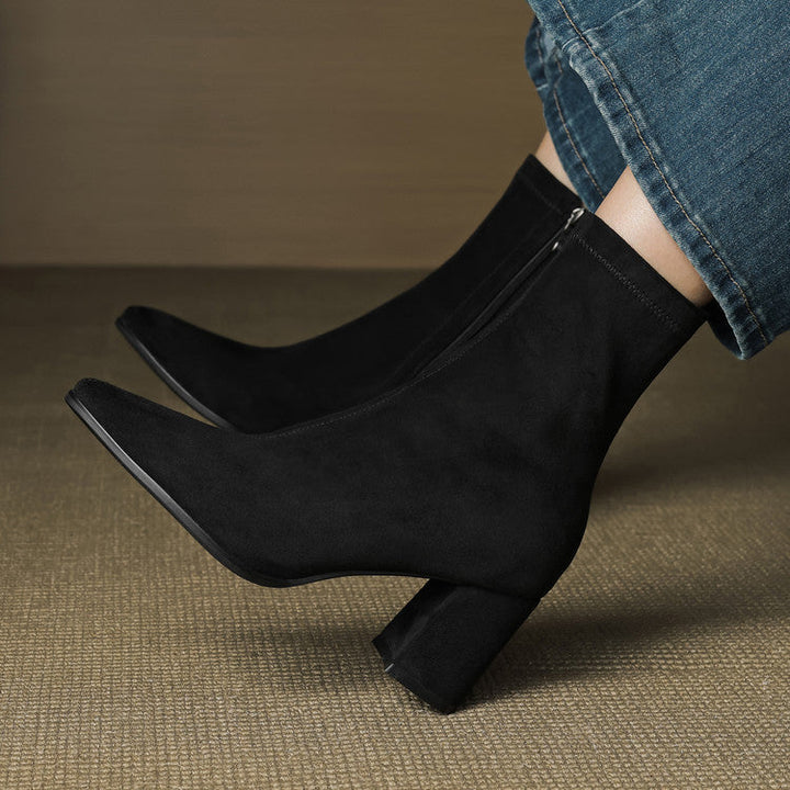 Vivienne – Genuine Suede Side-Zip Boots