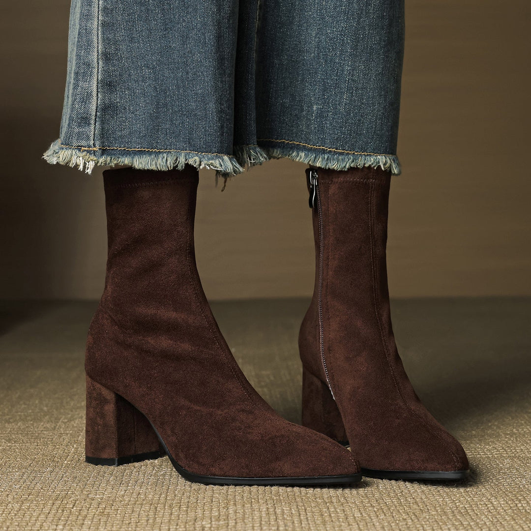 Vivienne – Genuine Suede Side-Zip Boots