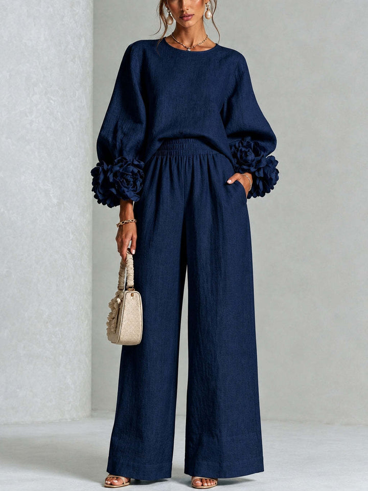 Rosalie - Floral Cuff Two-Piece Set