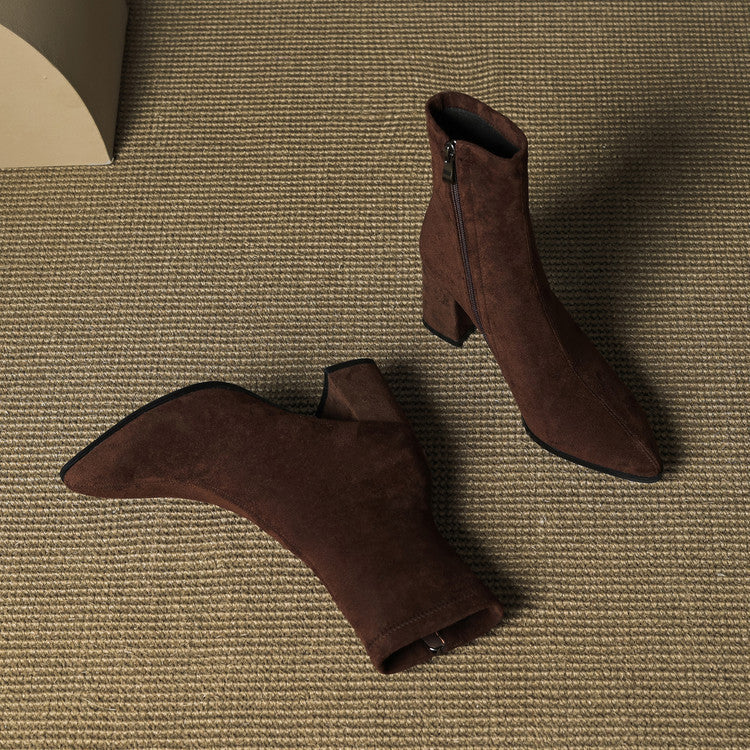 Vivienne – Genuine Suede Side-Zip Boots