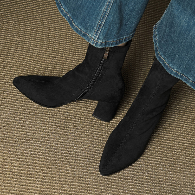 Vivienne – Genuine Suede Side-Zip Boots