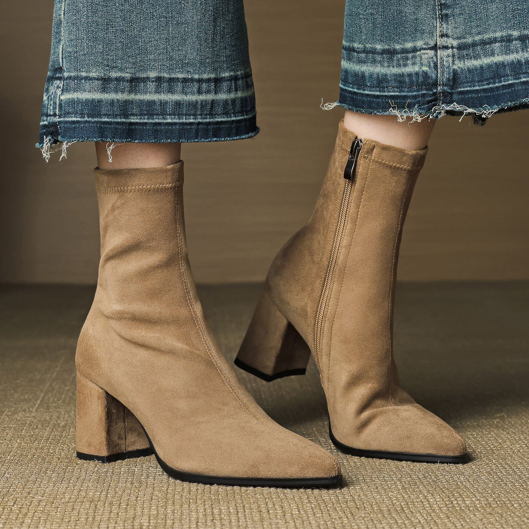 Vivienne – Genuine Suede Side-Zip Boots