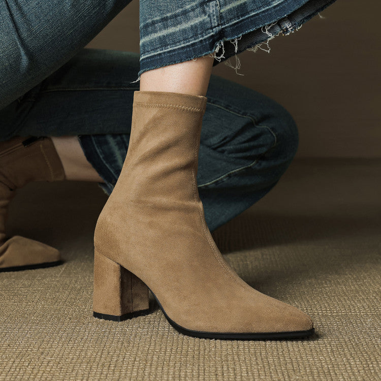 Vivienne – Genuine Suede Side-Zip Boots