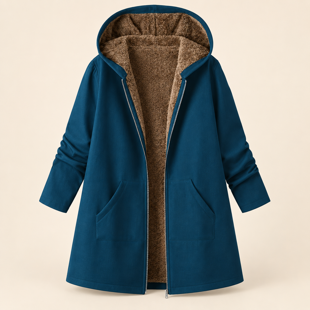 Evelyn | Cozy Sherpa-Lined Hooded Coat