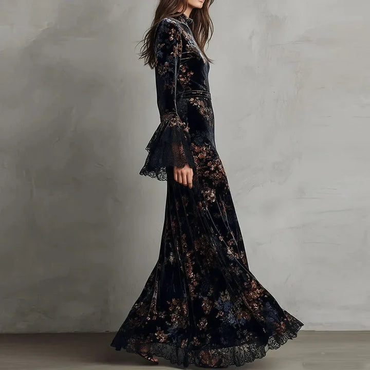 Rosalind | Floral Velvet Maxi Dress