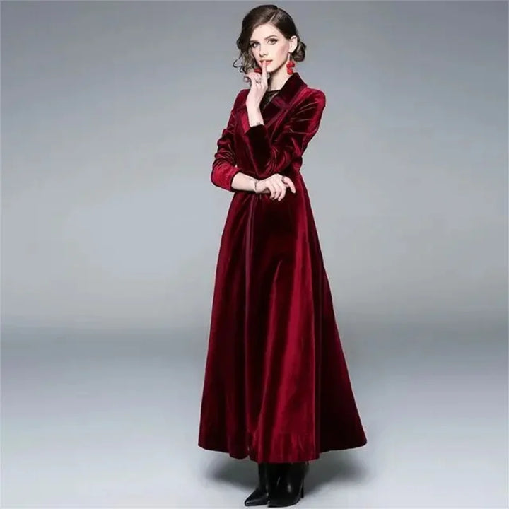 Seraphina | Velvet Longline Maxi Coat