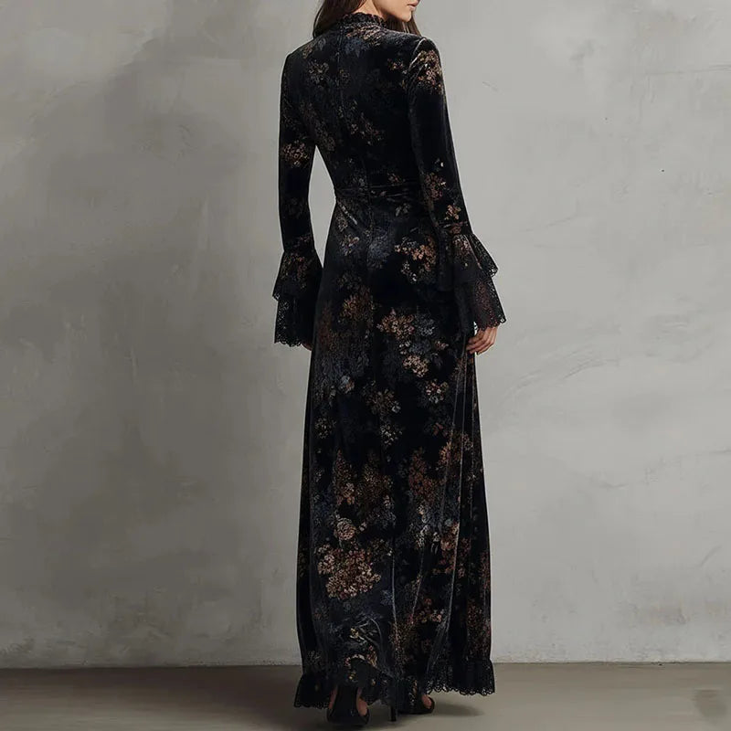 Rosalind | Floral Velvet Maxi Dress