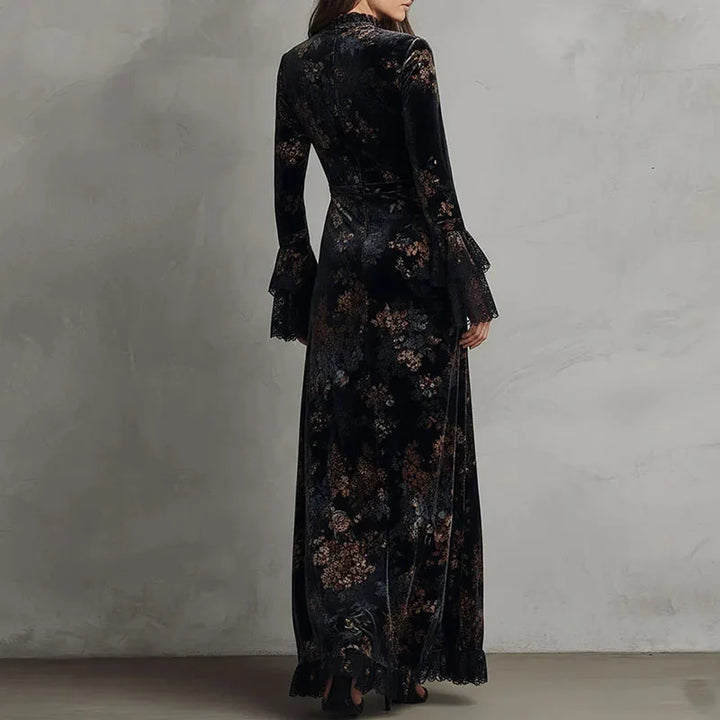 Rosalind | Floral Velvet Maxi Dress