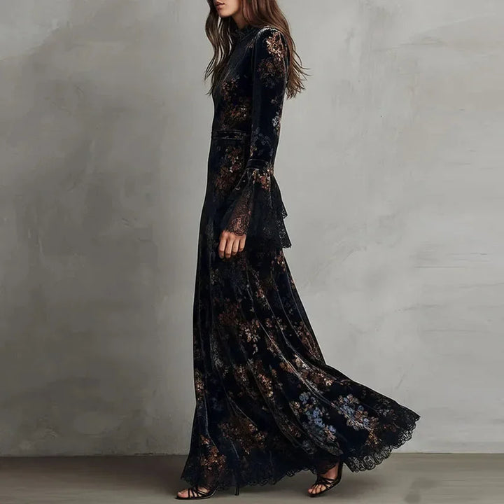 Rosalind | Floral Velvet Maxi Dress