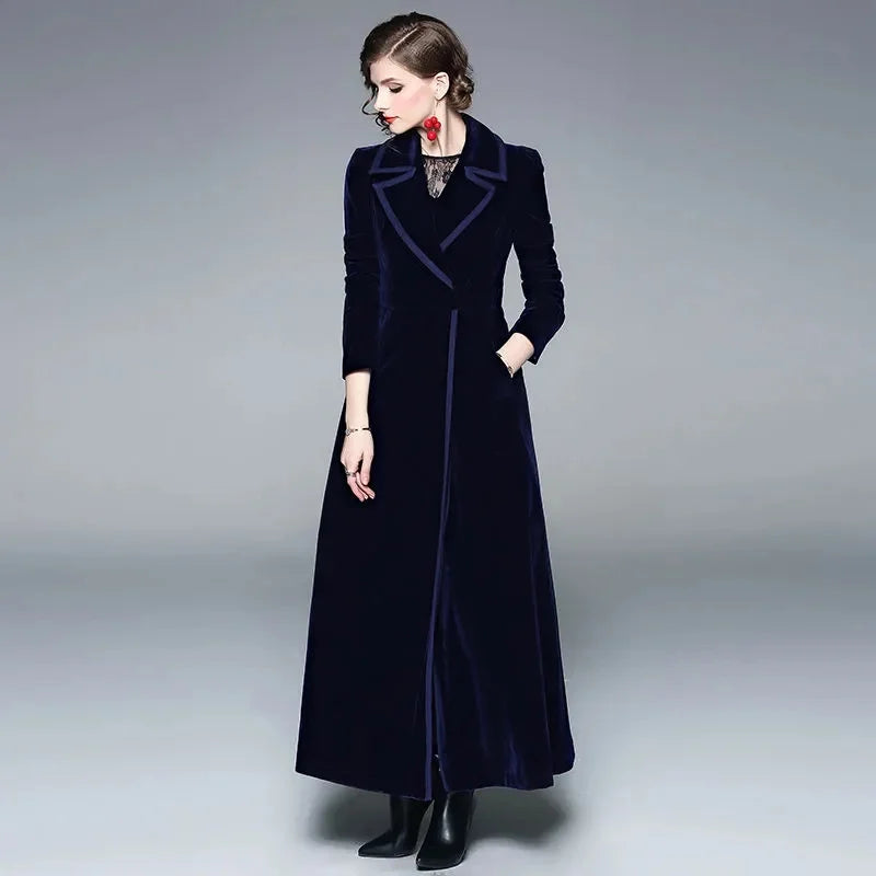 Seraphina | Velvet Longline Maxi Coat