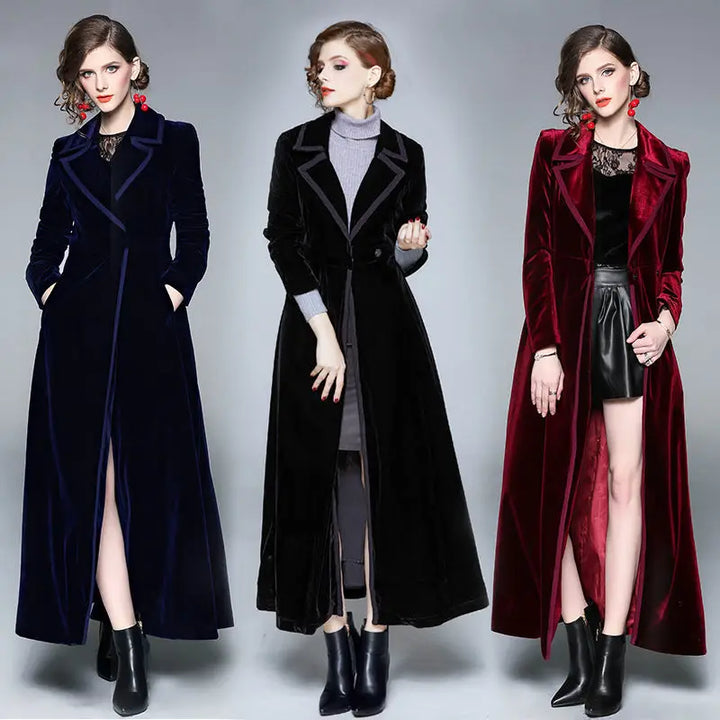 Seraphina | Velvet Longline Maxi Coat