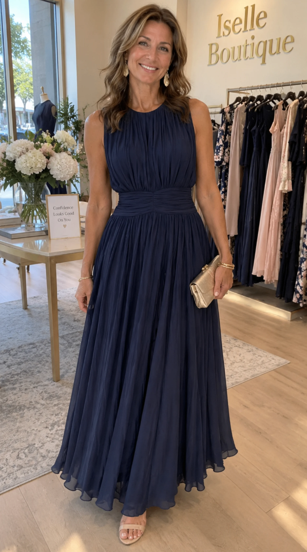 Roxanne | Ruched Waist Sleeveless Maxi Dress