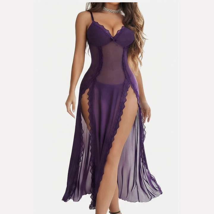 Veloure – Floor Length Lace Mesh Nightdress