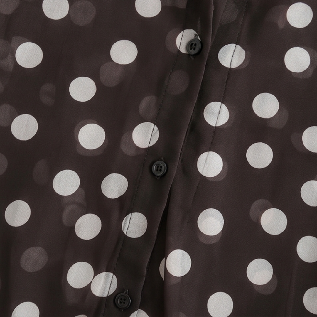 Maisova – Satin Polka Dot Button-Down Blouse
