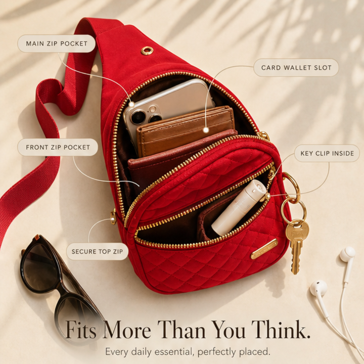 Velora – Quilted Crossbody Sling Bag