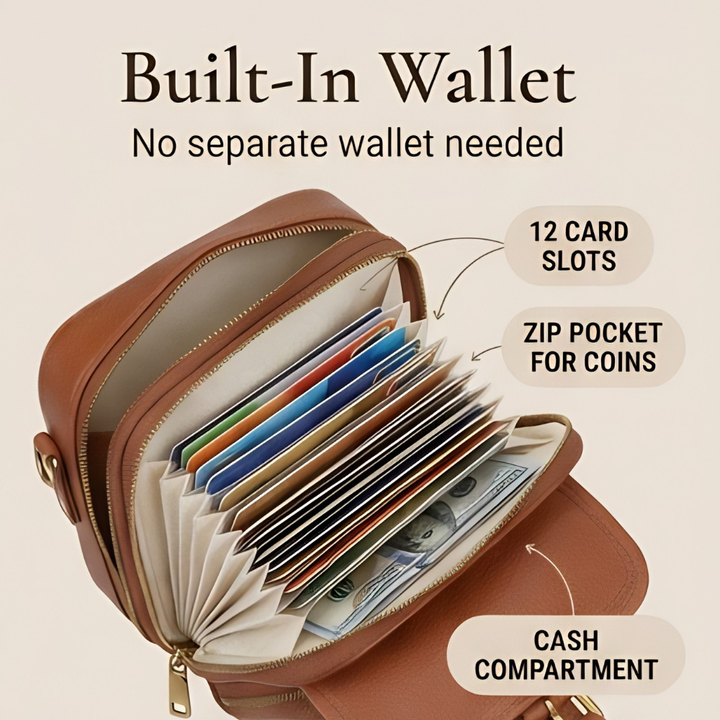 Carrina – Compact Crossbody Bag with Built-In Wallet