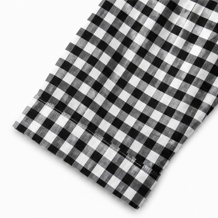 Harlowe™ – Gingham Button-Front Maxi Shirt Dress with Side Slits