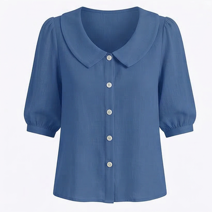 Collara – Retro Peter Pan Collar Button Up Blouse