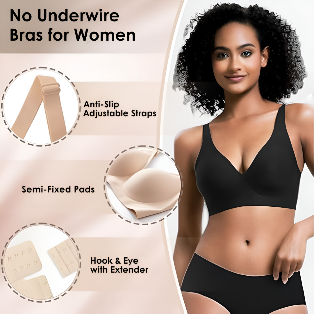 Vellé – Women’s V-Neck Seamless Jelly Bra