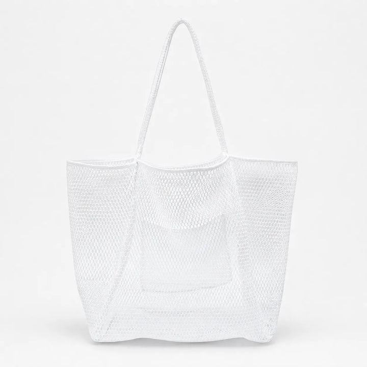 Sandfall – Mesh Beach Tote Bag with Hidden Zip Pocket, Sand Free Shoulder Bag for Women