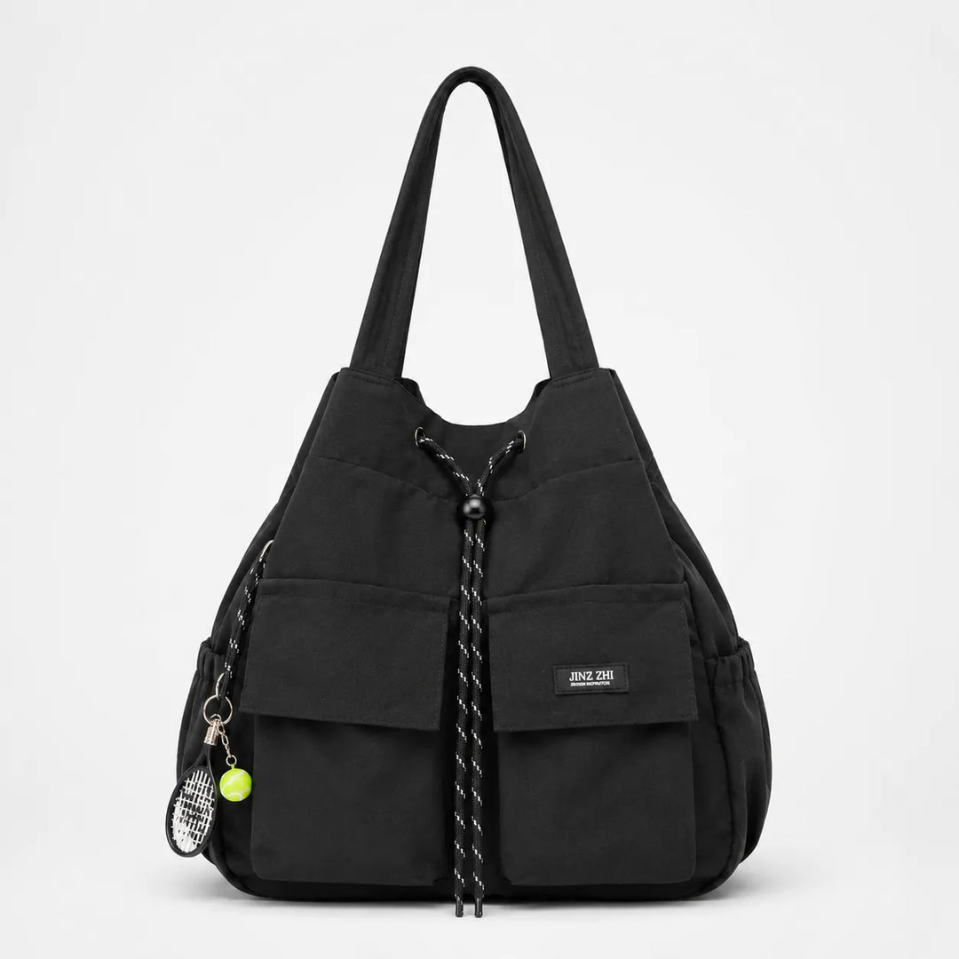 Carryall – Convertible Drawstring Canvas Tote Backpack with Cargo Pockets