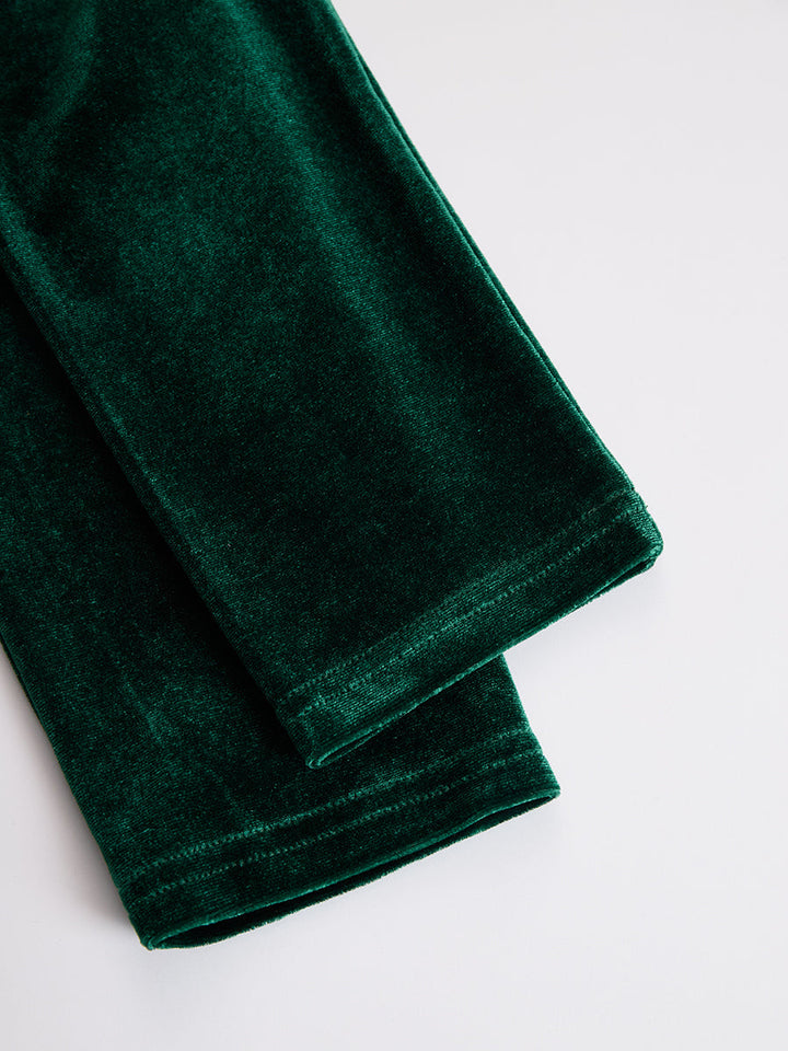 Rosaline | Velvet Ruffle-Neck Midi Dress