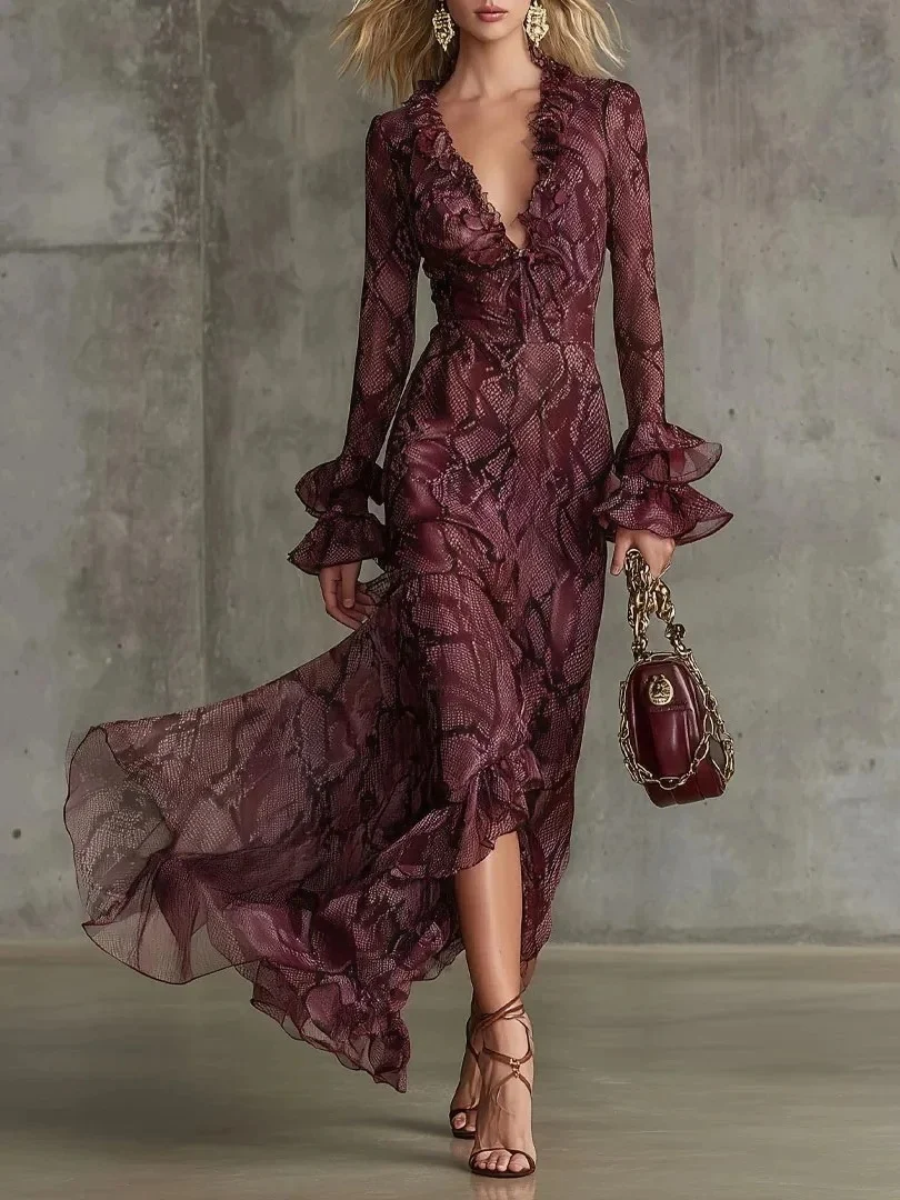 Seraphine | Ruffle Lace Maxi Dress