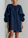 Adeline | Floral-Cuff Statement Mini Dress