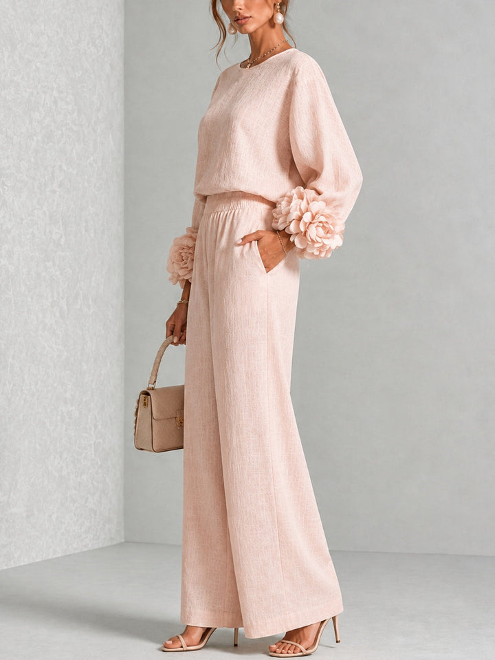 Rosalie - Floral Cuff Two-Piece Set