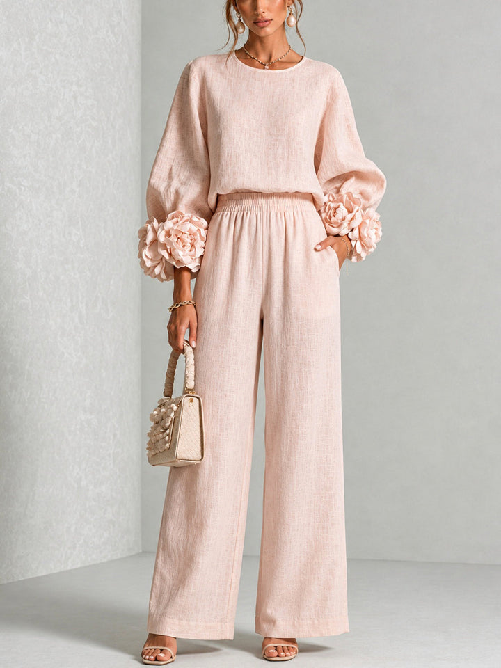 Rosalie - Floral Cuff Two-Piece Set