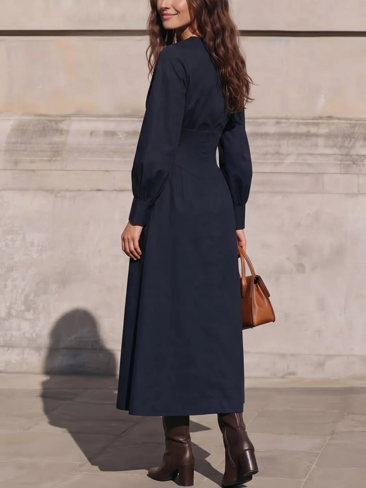 Fila | Corset-Waist Shirt Autumn Midi Dress