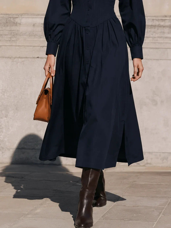 Fila | Corset-Waist Shirt Autumn Midi Dress