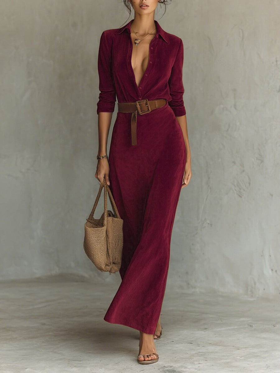Ophelia | Suede Dress with Belt
