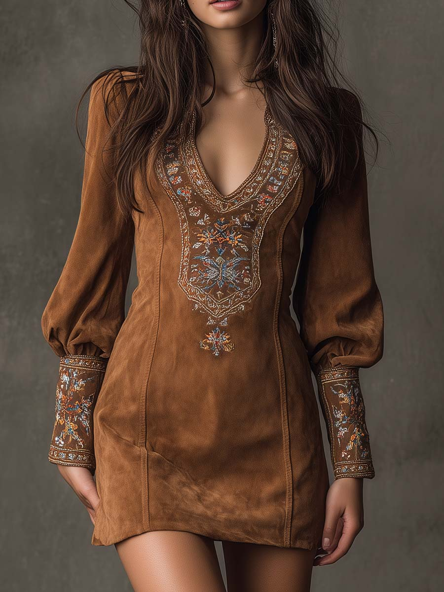 Sienna | Suede-Effect Mini Dress