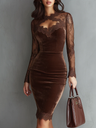 Juniper | Vintage Velour Lace-Sleeve Mini Dress