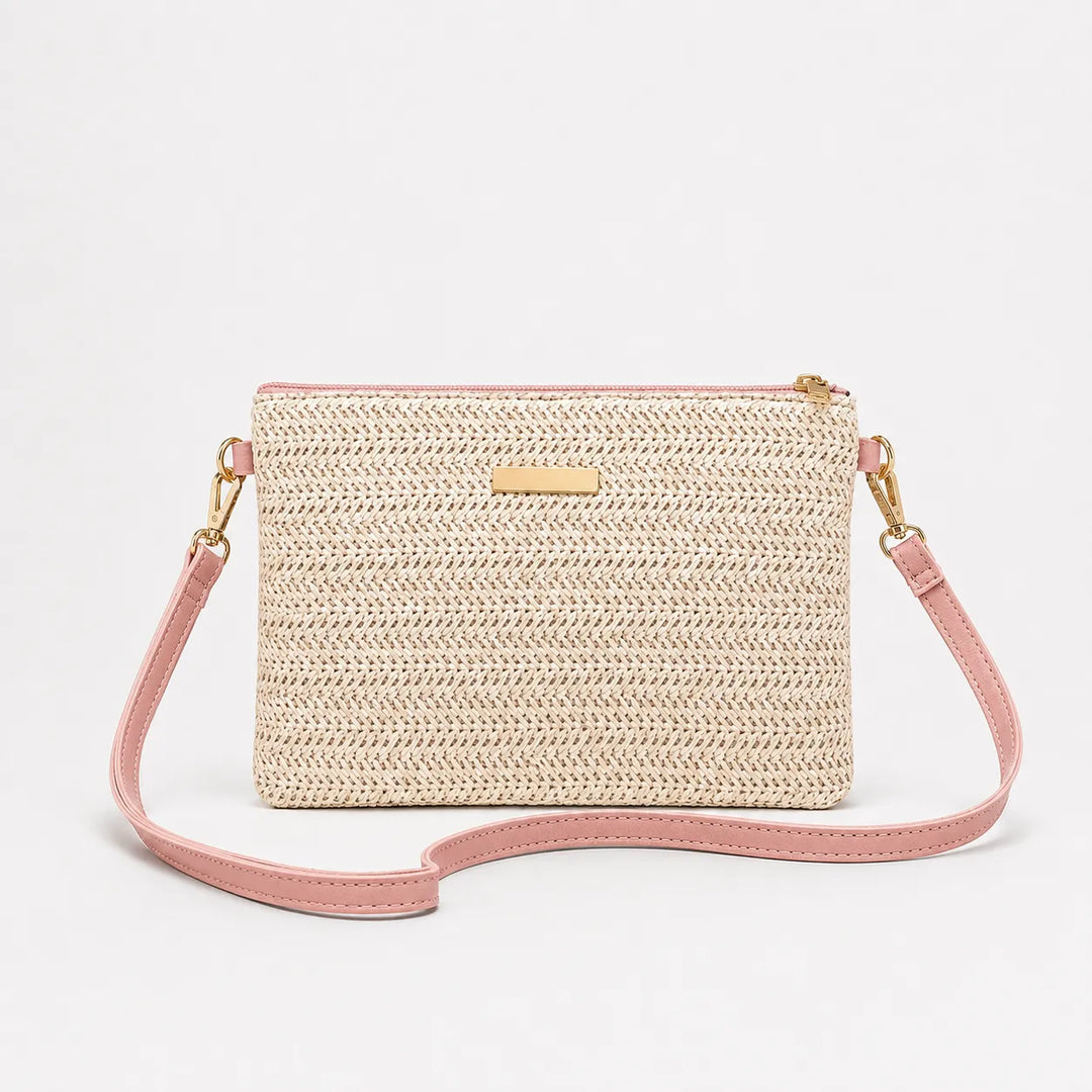 Solène – Woven Straw Crossbody Clutch Bag for Women