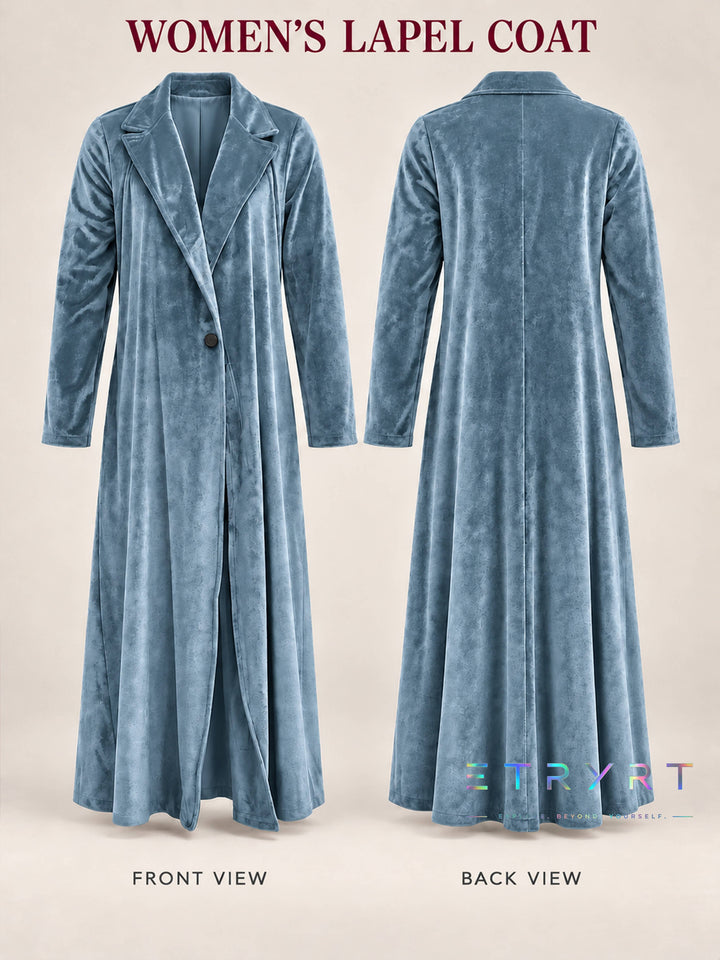 Beatrice | Velvet Open-Front Maxi Coat