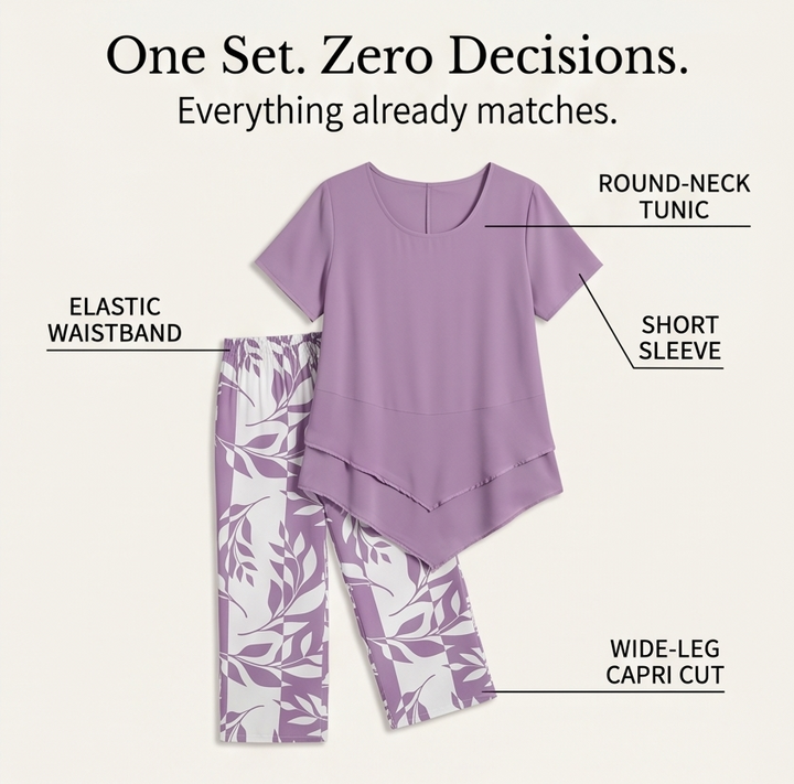 Lunavia – Asymmetric Tunic and Wide Leg Pants Set