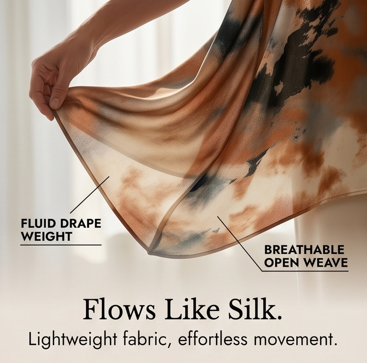 Aterra – Artistic Watercolor Tunic and Wide Leg Pants Set